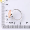 Minimalist Natural Shell Patchwork Round Open Ring With Adjustable Copper Band For Women