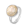 Minimalist Natural Shell Patchwork Round Open Ring With Adjustable Copper Band For Women