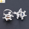 Minimalist Natural Stone And Alloy Turtle Open Ring Adjustable Animal Design Ring For Women