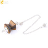 Minimalist Natural Stone And Copper Funnel Shaped Crystal Pendulum Pendant Ornament With Symmetrical Stitching