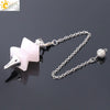 Minimalist Natural Stone And Copper Funnel Shaped Crystal Pendulum Pendant Ornament With Symmetrical Stitching