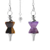 Minimalist Natural Stone And Copper Funnel Shaped Crystal Pendulum Pendant Ornament With Symmetrical Stitching