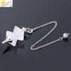 Minimalist Natural Stone And Copper Funnel Shaped Crystal Pendulum Pendant Ornament With Symmetrical Stitching