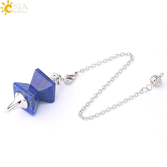 Minimalist Natural Stone And Copper Funnel Shaped Crystal Pendulum Pendant Ornament With Symmetrical Stitching
