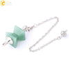 Minimalist Natural Stone And Copper Funnel Shaped Crystal Pendulum Pendant Ornament With Symmetrical Stitching