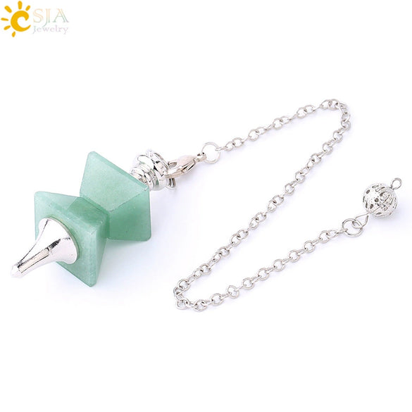Minimalist Natural Stone And Copper Funnel Shaped Crystal Pendulum Pendant Ornament With Symmetrical Stitching