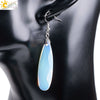 Minimalist Natural Stone And Copper Geometric Teardrop Earrings With Faceted Flat Cut Long Drop Design For Women