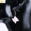 Minimalist Natural Stone And Copper Merkaba Six Pointed Star Earrings For Women Crystal Jewelry