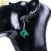 Minimalist Natural Stone And Copper Merkaba Six Pointed Star Earrings For Women Crystal Jewelry