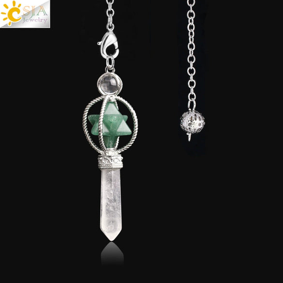 Minimalist Natural Stone And Copper Rotatable Six Pointed Star Merkaba Pendant Jewelry