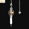 Minimalist Natural Stone And Copper Rotatable Six Pointed Star Merkaba Pendant Jewelry