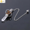 Minimalist Natural Stone And Copper Rotatable Six Pointed Star Merkaba Pendant Jewelry