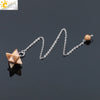 Minimalist Natural Stone And Copper Six Pointed Star Pendant Electroplated Geometric Hanging Jewelry For Unisex Wear
