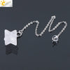 Minimalist Natural Stone And Copper Six Pointed Star Pendant Electroplated Geometric Hanging Jewelry For Unisex Wear
