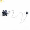 Minimalist Natural Stone And Copper Six Pointed Star Pendant Electroplated Geometric Hanging Jewelry For Unisex Wear