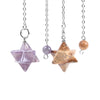 Minimalist Natural Stone And Copper Six Pointed Star Pendant Electroplated Geometric Hanging Jewelry For Unisex Wear