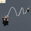Minimalist Natural Stone And Copper Six Pointed Star Pendant Electroplated Geometric Hanging Jewelry For Unisex Wear