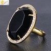 Minimalist Natural Stone And Copper Statement Ring With Cut Gemstone And Zircon Accents Crystal Fashion Jewelry For Unisex Wear