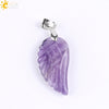 Minimalist Natural Stone Angel Wings Pendant Necklace With Copper Accessories Aura Jewelry For Women And Men
