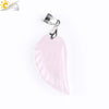 Minimalist Natural Stone Angel Wings Pendant Necklace With Copper Accessories Aura Jewelry For Women And Men