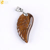 Minimalist Natural Stone Angel Wings Pendant Necklace With Copper Accessories Aura Jewelry For Women And Men