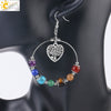 Minimalist Natural Stone Beaded Tree Earrings With Copper Accessories For Women Semi Precious Crystal Jewelry