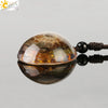 Minimalist Natural Stone Conch Pendant Necklace With Inlaid Convex Healing Charm Unisex Ball Chain Jewelry