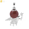 Minimalist Natural Stone Crystal Angel Wing Pendant Necklace Charm For Women In Multicolor Alloy Jewelry