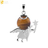 Minimalist Natural Stone Crystal Angel Wing Pendant Necklace Charm For Women In Multicolor Alloy Jewelry