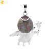 Minimalist Natural Stone Crystal Angel Wing Pendant Necklace Charm For Women In Multicolor Alloy Jewelry