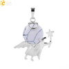 Minimalist Natural Stone Crystal Angel Wing Pendant Necklace Charm For Women In Multicolor Alloy Jewelry
