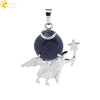 Minimalist Natural Stone Crystal Angel Wing Pendant Necklace Charm For Women In Multicolor Alloy Jewelry