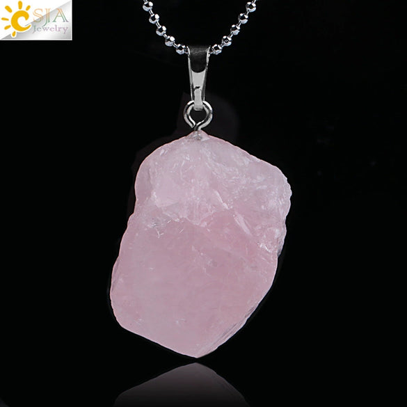 Minimalist Natural Stone Irregular Pendant Necklace With Electroplated Copper Accessories Crystal Quartz Hanging Ornament