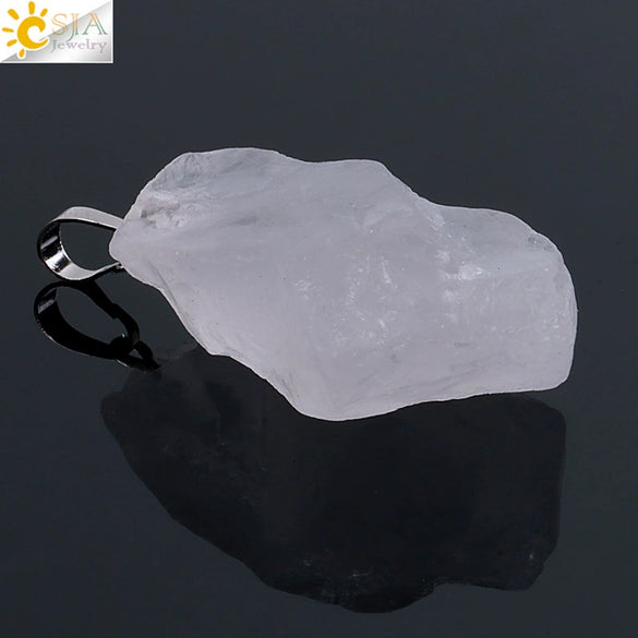 Minimalist Natural Stone Irregular Pendant Necklace With Electroplated Copper Accessories Crystal Quartz Hanging Ornament