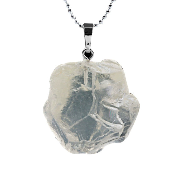 Minimalist Natural Stone Irregular Pendant Necklace With Electroplated Copper Accessories Crystal Quartz Hanging Ornament