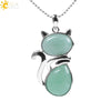 Minimalist Natural Stone Kitten Pendant Necklace With Electroplated Copper Accessories And Ball Chain Cute Animal Jewelry For Women