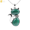 Minimalist Natural Stone Kitten Pendant Necklace With Electroplated Copper Accessories And Ball Chain Cute Animal Jewelry For Women