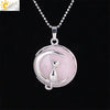 Minimalist Natural Stone Moon Cat Pendant Necklace With Copper Ball Chain Electroplated Clavicle Chain Jewelry