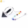 Minimalist Natural Stone Pyramid Pendant Necklace With Copper Accessories Semi Precious Crystal Obsidian And Amethyst Style