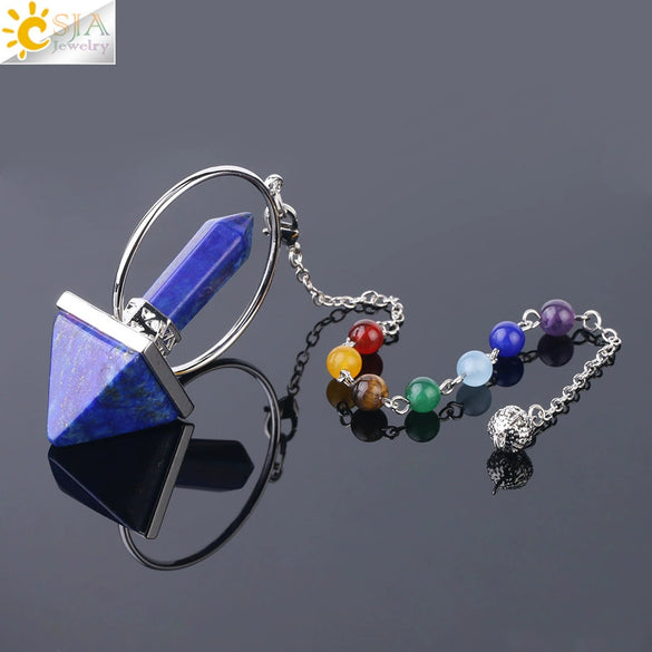 Minimalist Natural Stone Pyramid Pendant Necklace With Copper Accessories Semi Precious Crystal Obsidian And Amethyst Style