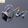 Minimalist Natural Stone Pyramid Pendant Necklace With Copper Accessories Semi Precious Crystal Obsidian And Amethyst Style