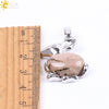 Minimalist Natural Stone Rabbit Pendant Necklace With Ball Chain Electroplated Stainless Steel And Copper Animal Jewelry