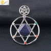 Minimalist Natural Stone Star Pendant Necklace With Electroplated Alloy Bead Chain Unisex Crystal Six Pointed Star Jewelry