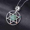 Minimalist Natural Stone Star Pendant Necklace With Electroplated Alloy Bead Chain Unisex Crystal Six Pointed Star Jewelry