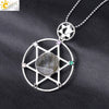 Minimalist Natural Stone Star Pendant Necklace With Electroplated Alloy Bead Chain Unisex Crystal Six Pointed Star Jewelry