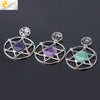 Minimalist Natural Stone Star Pendant Necklace With Electroplated Alloy Bead Chain Unisex Crystal Six Pointed Star Jewelry