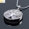 Minimalist Natural Stone Tree Of Life Pendant Necklace With Hollow Round Design Pink Crystal Amethyst And Electroplated Copper Accessories