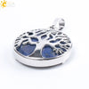 Minimalist Natural Stone Tree Of Life Pendant Necklace With Hollow Round Design Pink Crystal Amethyst And Electroplated Copper Accessories
