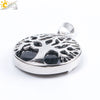 Minimalist Natural Stone Tree Of Life Pendant Necklace With Hollow Round Design Pink Crystal Amethyst And Electroplated Copper Accessories