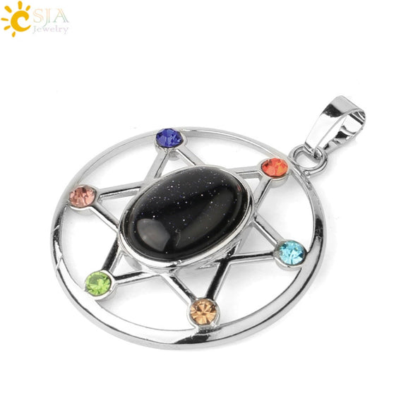Minimalist Oval And Star Natural Crystal Pendant Necklace With Rhinestone Electroplated Geometric Jewelry